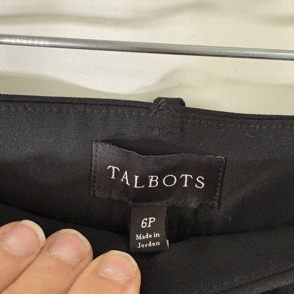 NWOT Talbots Dress Pants Women's 6P Black Pleated Pockets Straight Wool Blend - Picture 6 of 11